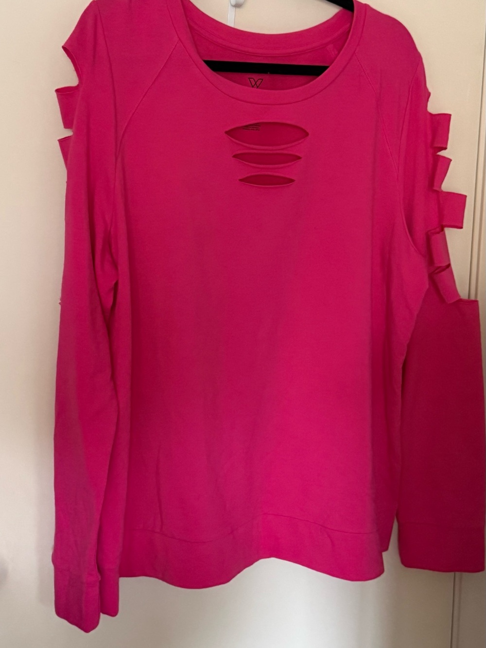 Livi Active Hot Pink Cutout Long-Sleeve Pullover
